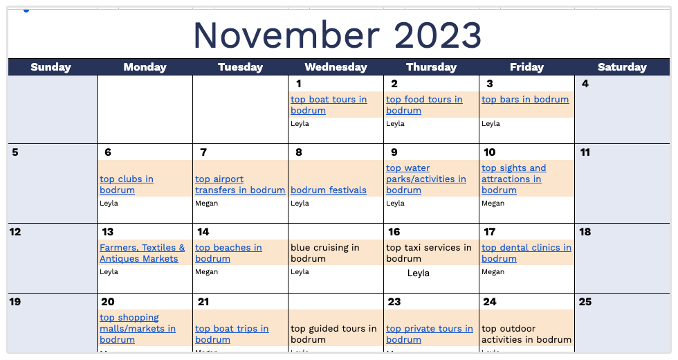 plantilla de calendario de contenido